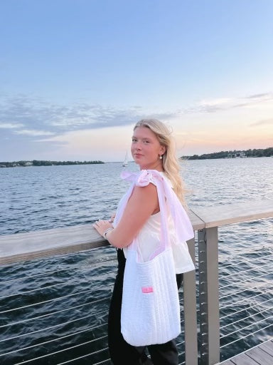 Bow Bag - Pink Stripe