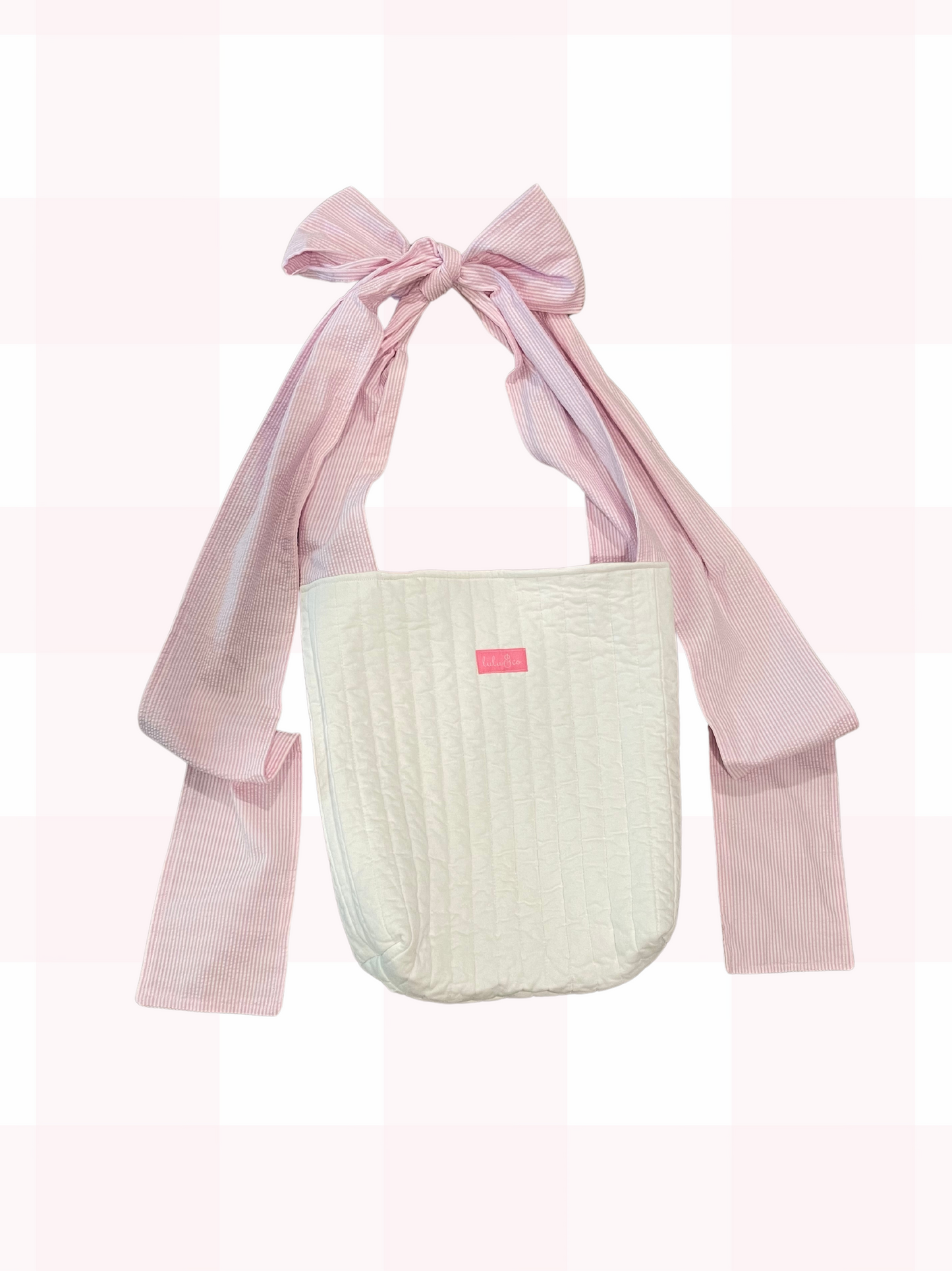 Bow Bag - Pink Stripes